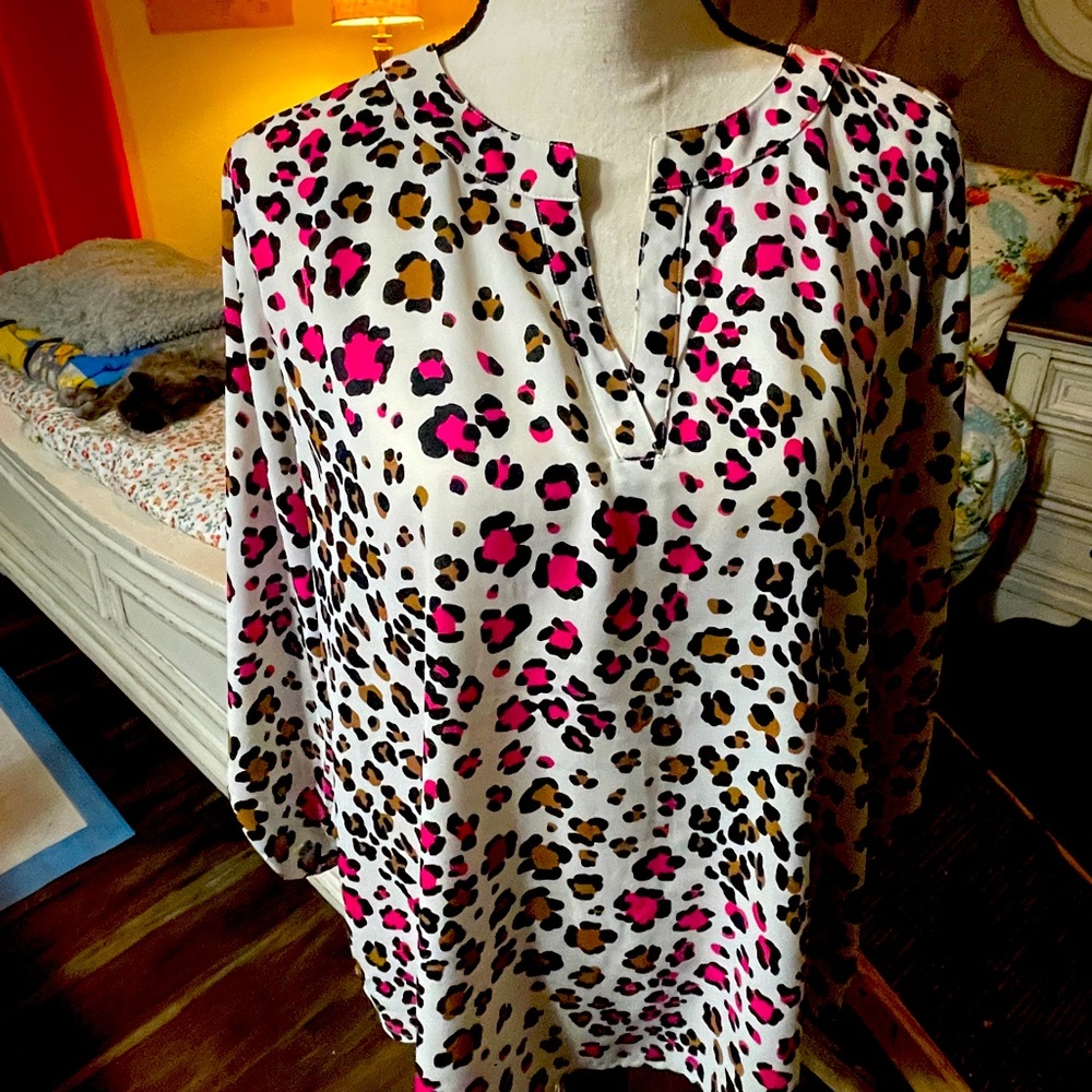 Animal print tunic XL